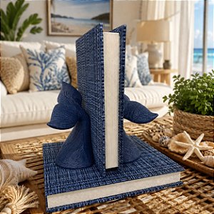 Kit 2 Aparadores de Livros Azuis Cauda de Baleia