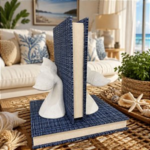 Kit 2 Aparadores de Livros Brancos Cauda de Baleia