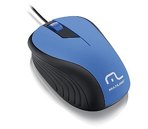 Mouse Emborrachado Azul E Preto Multilaser - MO226