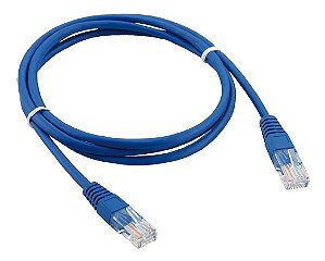 Cabo De Rede 2 Metros Patch Cord Azul Cat5e Alta Velocidade