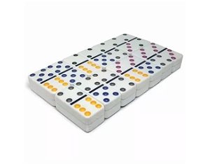 Jogo De Domino Profissional Osso 28 Peças Coloridos - MB