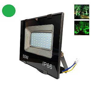 Refletor De Led Smd Holofote 50w Bivolt Verde Ip66 Super Led