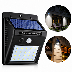 Luminária De 30 Led Sensor De Presença Energia Solar