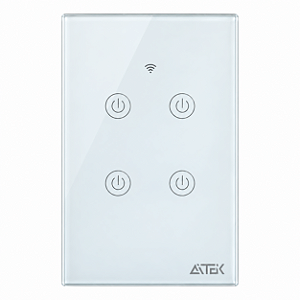 Interruptor Luz Smart Wireless 4 Botões Touch Alexa Google