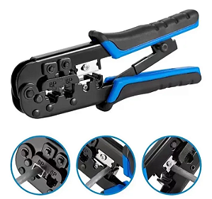 Alicate De Crimpar Cabo De Rede Rj45 Rj11 Rj12 C/ Catraca