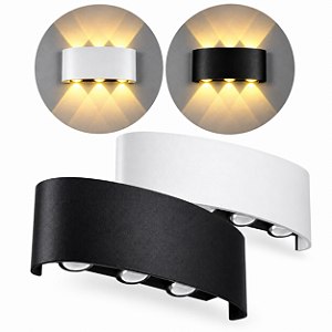Luminaria Arandela 6 Leds Meia Lua 9w Bivolt