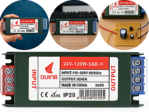 Fonte De Alimentação 24v 5a Modelo Slim Colmeia 120w Bivolt