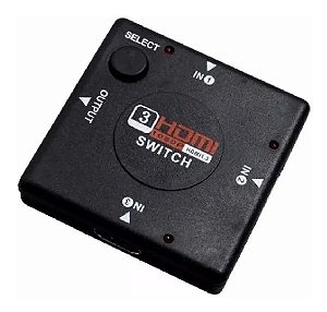 Hub Switch Chaveador Hdmi 3 Portas Dvd Pc Notebook Tv Ps4