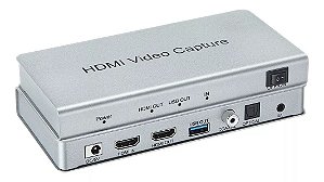Placa De Captura Hdmi Vídeo 1080p 4k Usb 3.0 Com Fibra 60hz