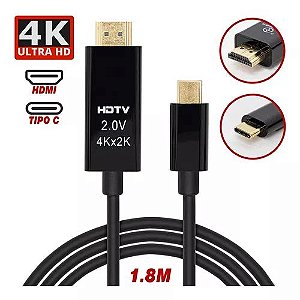 Cabo Usb 3.0 Tipo C P/ Hdmi 2.0 4k 60hz S8 S9 Note 8