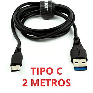 Cabo Usb Tipo C 3.0 5gbps Turbo Pd 100w 2 Metros