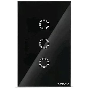 Interruptor Inteligente Wifi 3 Botoes Touch Preto Smarteck