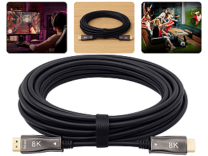 Cabo Hdmi Fibra Optica 2.1v 8k 5 Metros 60mhz Banhado A Ouro