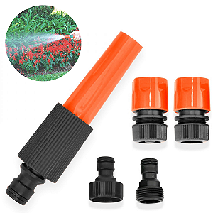 Kit Conjunto 5 Peças Esguicho Bico Engate Rápido Mangueira