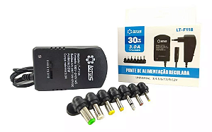 Fonte Universal Regulada De 3 A 12v 3a 30w Bivolt Lt-f118