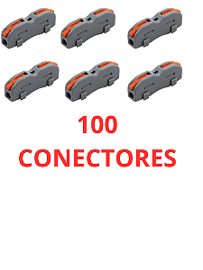 100 Conector Emenda Isolante Derivação Sem Solda 1x1 Vias