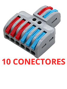 10 Conector Emenda Isolante Derivação Sem Solda 2x6 Vias