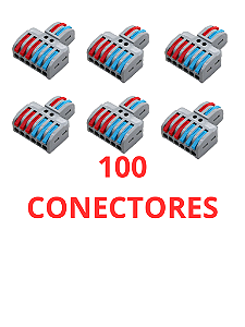 100 Conector Emenda Isolante Derivação Sem Solda 2x6 Vias
