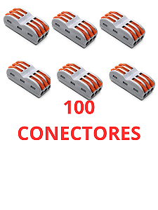 100 Conector Emenda Isolante Derivação Sem Solda 3x3 Vias