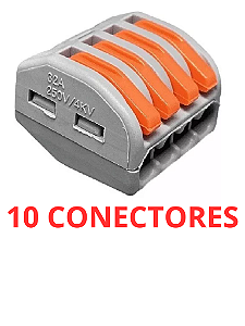 10 Conector Emenda Isolante Derivação Sem Solda 4 Vias