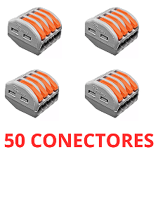 50 Conector Emenda Isolante Derivação Sem Solda 4 Vias
