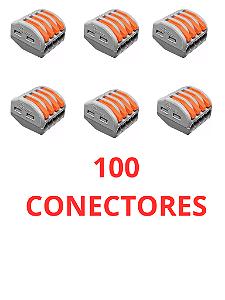 100 Conector Emenda Isolante Derivação Sem Solda 4 Vias