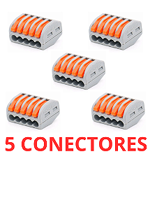 Kit 5 Conector Emenda Isolante Derivação Sem Solda 5 Vias