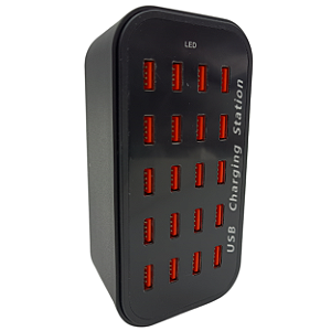 Estação De Carregamento Inteligente Usb De 100w C/ 20 Portas