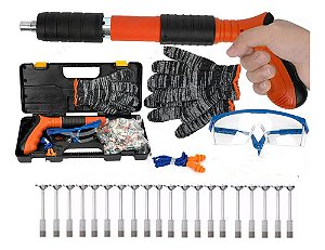 Pistola De Fixação De Ação Direta Finca Pinos +20 Pinos Luva