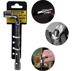 Chave Biela Tipo L De 12mm Vazada Com Furo Passante