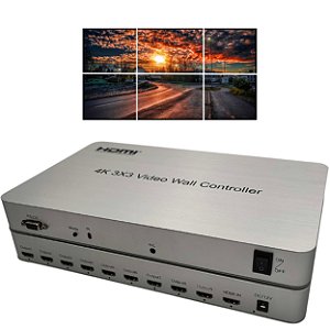 Controlador De Video Wall 4k 3x3 9 Canais Dvd Pc Notebook