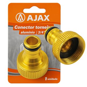 Conector Torneira Mangueira Dourado 3/4 Alumínio Irrigação