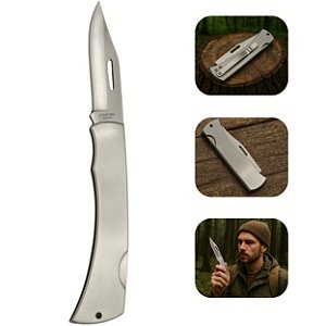 Canivete Tático Retrátil Aço Inox C/ Trava Pesca E Camping