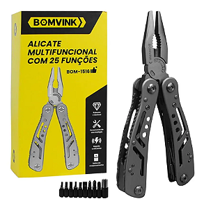 Alicate Canivete Tático Trilha Pesca Camping 25 Funções Inox
