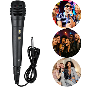 Microfone Dinâmico Profissional C/ Fio 3mts 100hz Multiuso