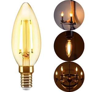 Lâmpada Vela Filamento Led C35 Âmbar 2200k 15000h 180lms