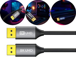 Cabo Displayport X Displayport 3mts 8k 60hz - 240hz Gamer