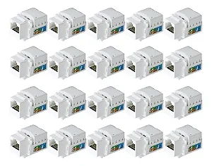 Kit C/ 20 Conector Rj45 Utp Femea Cat6 Branco Keystone