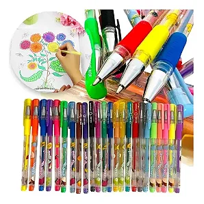 Canetinhas Glitter Gel Estojo C/ 24 Cheiro De Fruta Colorgel Colorida