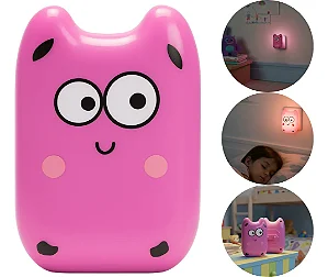 Abajur Luminaria De Parede Infantil Bichinho Rosa 110/220v