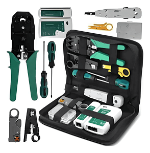 Kit Ferramentas Rede Com Crimpador Testador 10 Peças