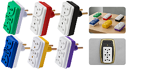 Adaptador Todas Tomadas Padrão Novo Antigo Benjamin Triplo