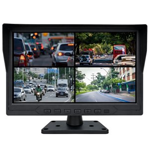 Monitor Veicular 10,1 Polegadas Ahd P/ 4 Cameras C/ Gravação
