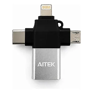 Adaptador Otg 3x1 Usb Tipo C Lightning Micro Usb Ios Android
