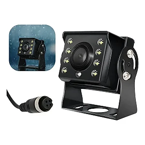 Câmera Veicular 18 Leds Conector Aviação Ntsc 12v/24v