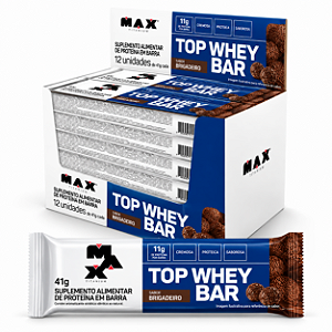 Barra De Proteína Top Whey Bar Max Titanium 12un Brigadeiro