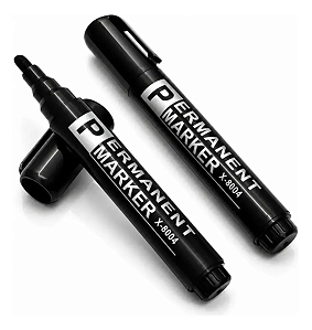 Canetão Marcador Permanente Preto Ponta Grossa Tinta Acrílica Resistente à Água