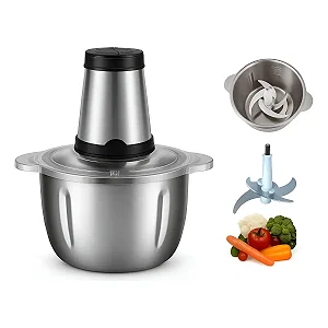 Processador de Alimentos Elétrico 2L Inox Potente – Picador Triturador Multiuso para Cozinha