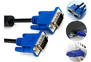 Cabo Vga Monitor Projetor Lcd Pc Tv 10 Metros Blindado