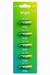 Bateria Pilha Alcalina 12v Com 5 Unidades A27 Elgin